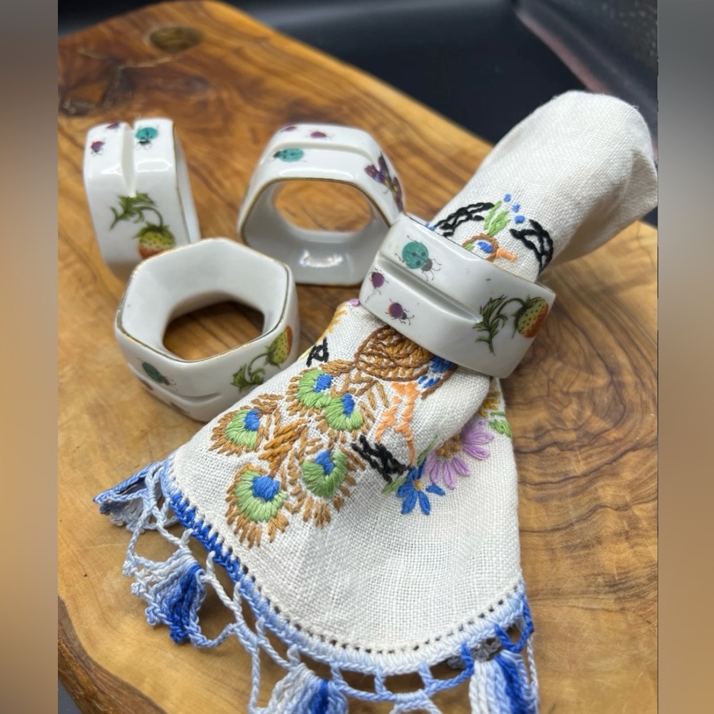 Vintage Lenwile Ardalt Porcelain Napkin Rings